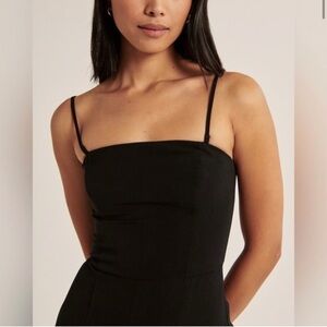 Abercrombie & Fitch SMALL black crepe strapless cami corset top